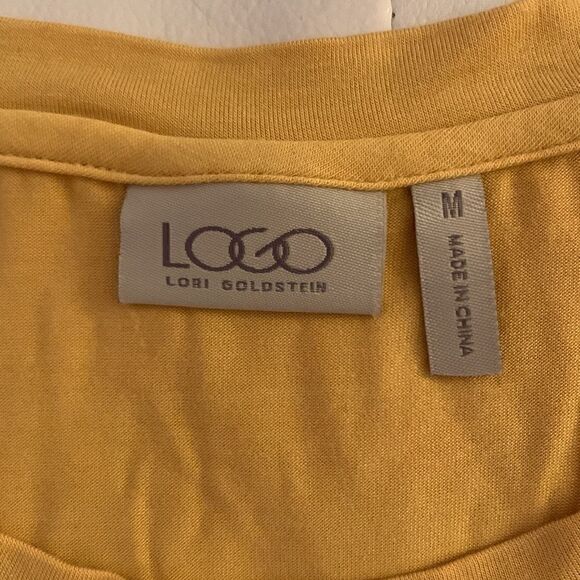 Logo by Lori Goldstein Yellow with Tan Ruffle on the Bottom Tunic Size M - Picture 7 of 9